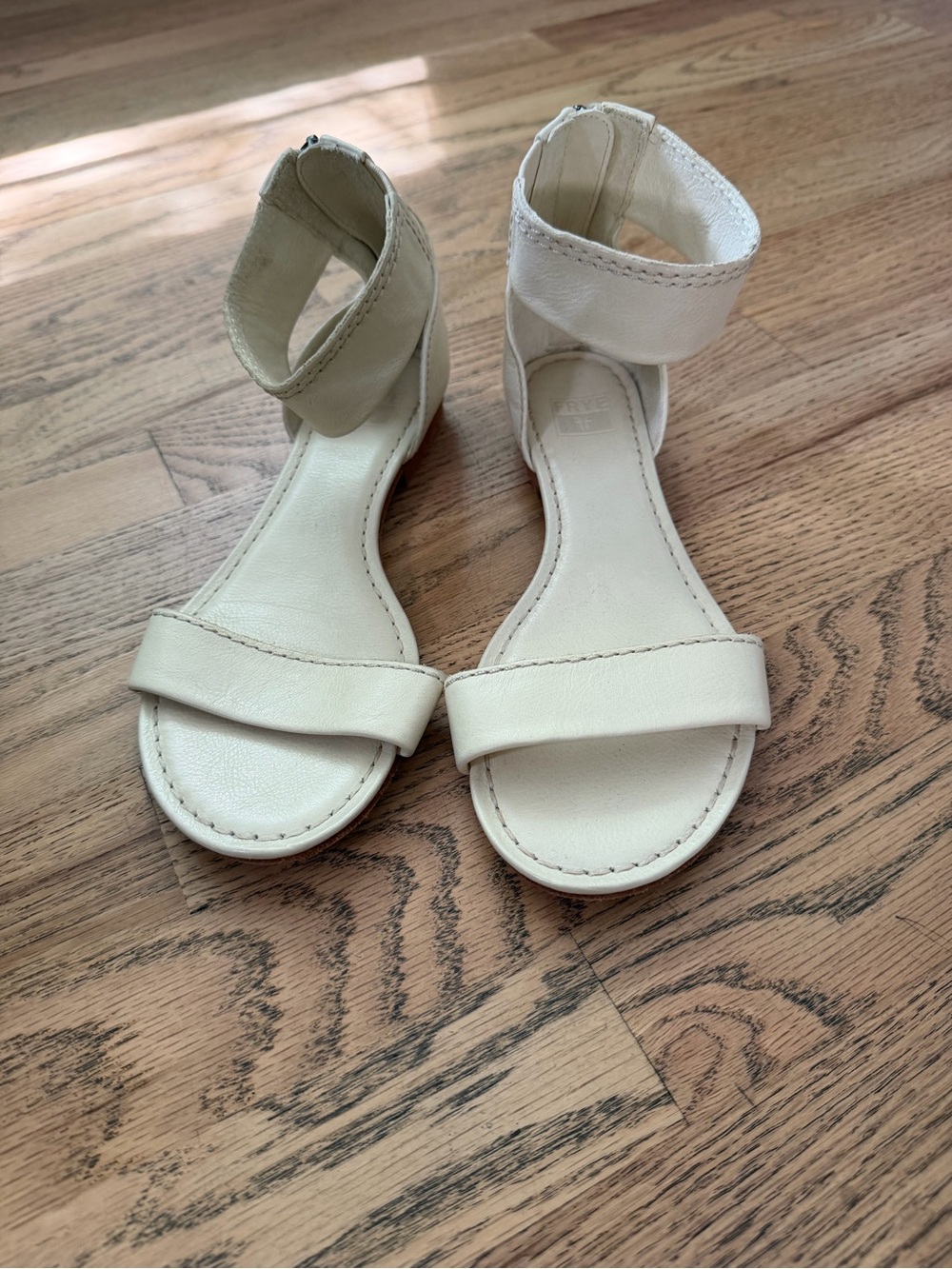 Women's Frye Cream Ankle-Strap Sandals
